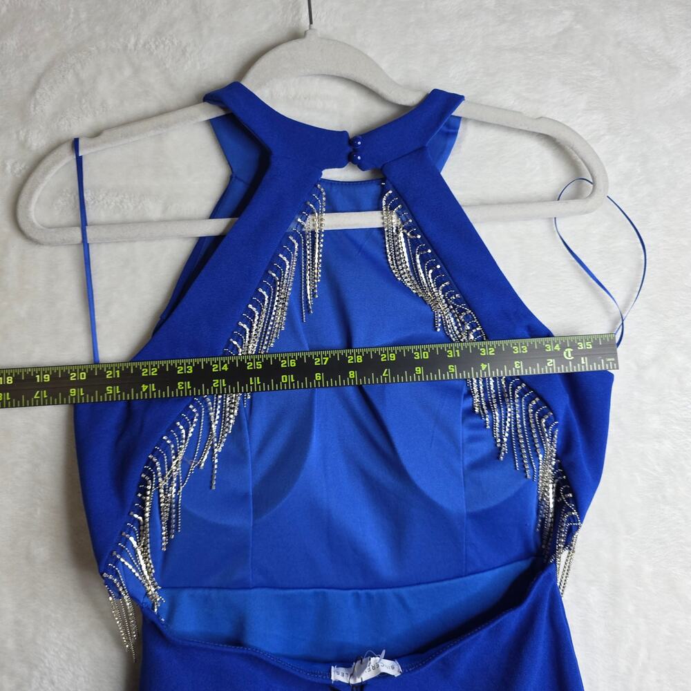 Cobalt Bright Blue SzM NWT Sexy W Rhinestones Dress by Sincerely Jules Party Fun - Picture 5 of 14
